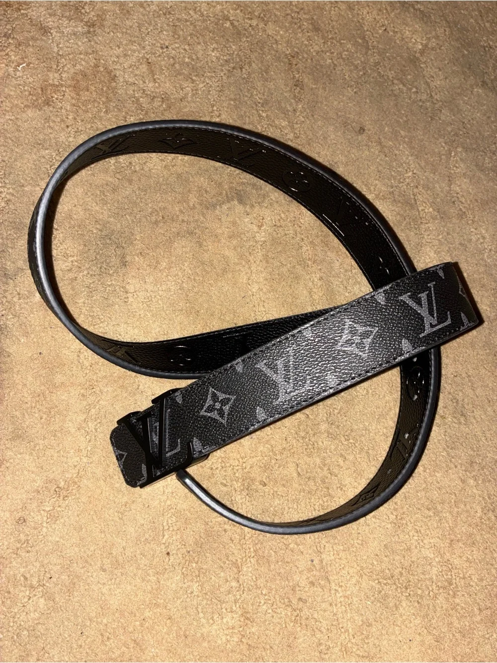 Louis Vuitton Black Monogram Reversible Men's Belt